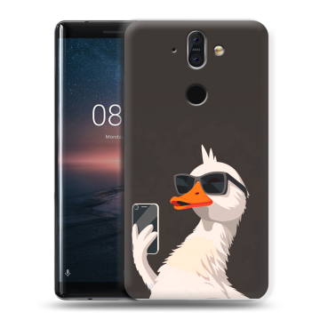 Силиконовый чехол на Nokia 8 Sirocco с принтом утка в очках Силиконовый чехол на Nokia 8 Sirocco с принтом утка в очках