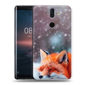 Силиконовый чехол на Nokia 8 Sirocco с принтом лиса Силиконовый чехол на Nokia 8 Sirocco с принтом лиса