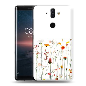 Силиконовый чехол на Nokia 8 Sirocco с принтом цветы Силиконовый чехол на Nokia 8 Sirocco с принтом цветы