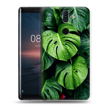 Силиконовый чехол на Nokia 8 Sirocco с принтом Листья Силиконовый чехол на Nokia 8 Sirocco с принтом Листья