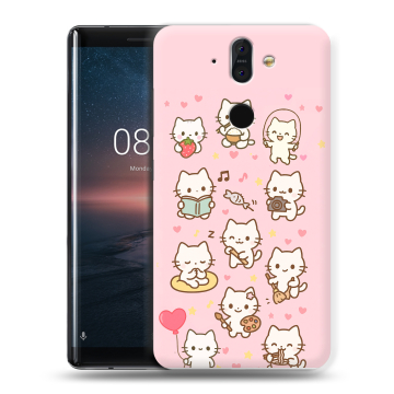 Силиконовый чехол на Nokia 8 Sirocco с принтом Hello Kitty Хелоу Кити Силиконовый чехол на Nokia 8 Sirocco с принтом Hello Kitty Хелоу Кити