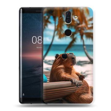 Силиконовый чехол на Nokia 8 Sirocco с принтом Капибара Силиконовый чехол на Nokia 8 Sirocco с принтом Капибара