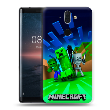 Силиконовый чехол на Nokia 8 Sirocco с принтом Майнкрафт Силиконовый чехол на Nokia 8 Sirocco с принтом Майнкрафт
