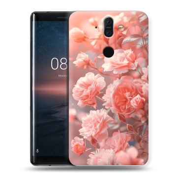 Силиконовый чехол на Nokia 8 Sirocco с принтом Розы цветы Силиконовый чехол на Nokia 8 Sirocco с принтом Розы цветы