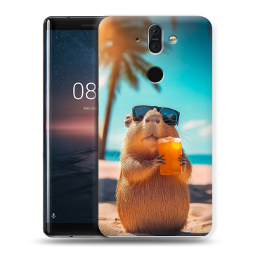 Силиконовый чехол на Nokia 8 Sirocco с принтом Капибара Силиконовый чехол на Nokia 8 Sirocco с принтом Капибара