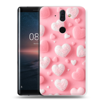 Силиконовый чехол на Nokia 8 Sirocco с принтом Сердечки Силиконовый чехол на Nokia 8 Sirocco с принтом Сердечки