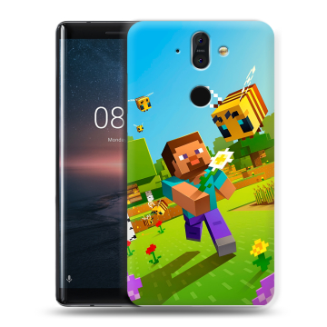 Силиконовый чехол на Nokia 8 Sirocco с принтом Майнкрафт Minecraft Силиконовый чехол на Nokia 8 Sirocco с принтом Майнкрафт Minecraft