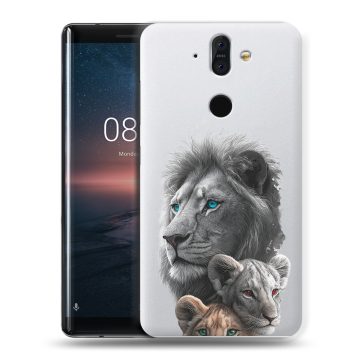 Силиконовый чехол на Nokia 8 Sirocco с принтом Львы Силиконовый чехол на Nokia 8 Sirocco с принтом Львы