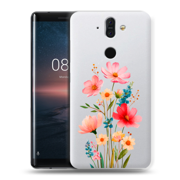Силиконовый чехол на Nokia 8 Sirocco с принтом Цветы Силиконовый чехол на Nokia 8 Sirocco с принтом Цветы