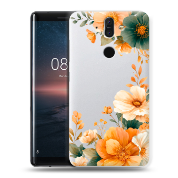 Силиконовый чехол на Nokia 8 Sirocco с принтом Цветы принт Силиконовый чехол на Nokia 8 Sirocco с принтом Цветы принт