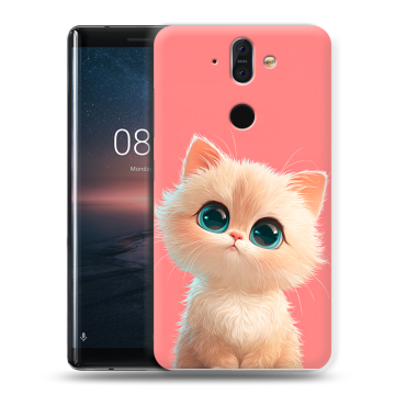 Силиконовый чехол на Nokia 8 Sirocco с принтом Розовый котенок Силиконовый чехол на Nokia 8 Sirocco с принтом Розовый котенок