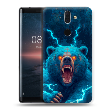 Силиконовый чехол на Nokia 8 Sirocco с принтом Медведь Силиконовый чехол на Nokia 8 Sirocco с принтом Медведь