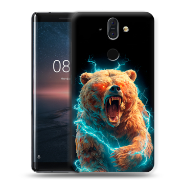 Силиконовый чехол на Nokia 8 Sirocco с принтом Медведь Силиконовый чехол на Nokia 8 Sirocco с принтом Медведь