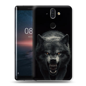 Силиконовый чехол на Nokia 8 Sirocco с принтом Волк Силиконовый чехол на Nokia 8 Sirocco с принтом Волк