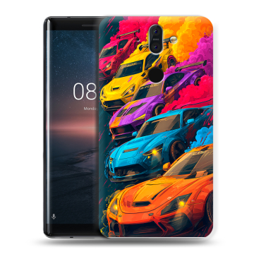 Силиконовый чехол на Nokia 8 Sirocco с принтом Тачки Силиконовый чехол на Nokia 8 Sirocco с принтом Тачки