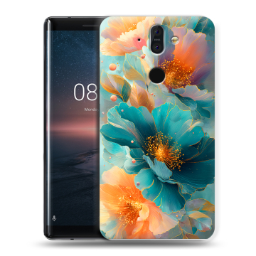 Силиконовый чехол на Nokia 8 Sirocco с принтом Цветы Силиконовый чехол на Nokia 8 Sirocco с принтом Цветы