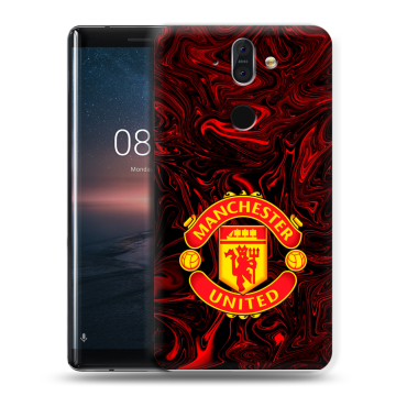 Силиконовый чехол на Nokia 8 Sirocco с принтом Manchester United Силиконовый чехол на Nokia 8 Sirocco с принтом Manchester United