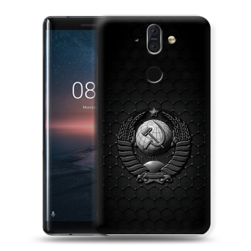 Силиконовый чехол на Nokia 8 Sirocco с принтом Герб Флаг СССР Силиконовый чехол на Nokia 8 Sirocco с принтом Герб Флаг СССР