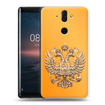 Силиконовый чехол на Nokia 8 Sirocco с принтом Герб Флаг России Силиконовый чехол на Nokia 8 Sirocco с принтом Герб Флаг России