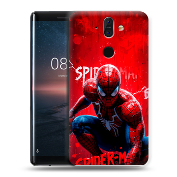 Силиконовый чехол на Nokia 8 Sirocco с принтом Spiderman Человек паук Силиконовый чехол на Nokia 8 Sirocco с принтом Spiderman Человек паук