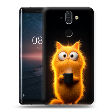 Силиконовый чехол на Nokia 8 Sirocco с принтом Смешной кот Силиконовый чехол на Nokia 8 Sirocco с принтом Смешной кот