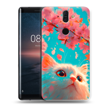 Силиконовый чехол на Nokia 8 Sirocco с принтом Красивый кот Силиконовый чехол на Nokia 8 Sirocco с принтом Красивый кот