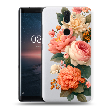 Силиконовый чехол на Nokia 8 Sirocco с принтом цветы Силиконовый чехол на Nokia 8 Sirocco с принтом цветы