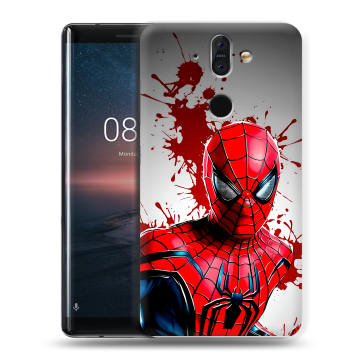 Силиконовый чехол на Nokia 8 Sirocco с принтом Spiderman Человек паук Силиконовый чехол на Nokia 8 Sirocco с принтом Spiderman Человек паук