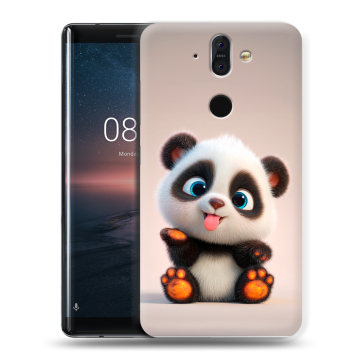Силиконовый чехол на Nokia 8 Sirocco с принтом милая панда Силиконовый чехол на Nokia 8 Sirocco с принтом милая панда