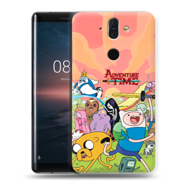 Силиконовый чехол на Nokia 8 Sirocco с принтом Adventure time Время приключений Силиконовый чехол на Nokia 8 Sirocco с принтом Adventure time Время приключений