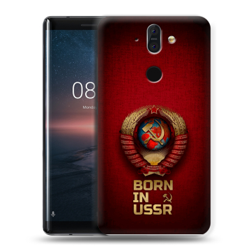 Силиконовый чехол на Nokia 8 Sirocco с принтом Флаг Герб СССР Силиконовый чехол на Nokia 8 Sirocco с принтом Флаг Герб СССР