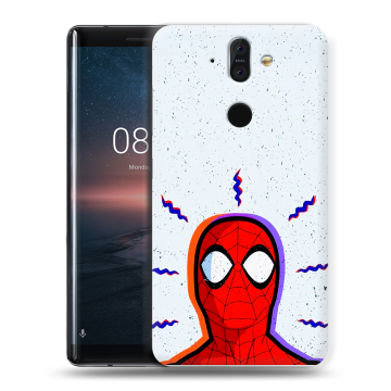 Силиконовый чехол на Nokia 8 Sirocco с принтом Spiderman Человек паук Силиконовый чехол на Nokia 8 Sirocco с принтом Spiderman Человек паук