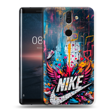 Силиконовый чехол на Nokia 8 Sirocco с принтом Nike Найк Силиконовый чехол на Nokia 8 Sirocco с принтом Nike Найк