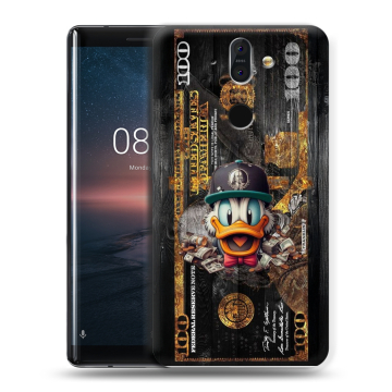Силиконовый чехол на Nokia 8 Sirocco с принтом Дональд Дак Доллар Силиконовый чехол на Nokia 8 Sirocco с принтом Дональд Дак Доллар
