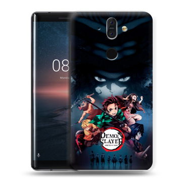 Силиконовый чехол на Nokia 8 Sirocco с принтом Demon Slayer Клинок рассекающий демонов Силиконовый чехол на Nokia 8 Sirocco с принтом Demon Slayer Клинок рассекающий демонов