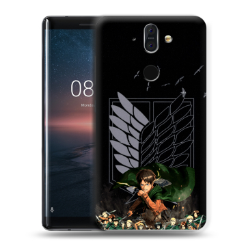 Силиконовый чехол на Nokia 8 Sirocco с принтом Атака титанов Силиконовый чехол на Nokia 8 Sirocco с принтом Атака титанов