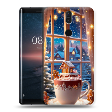 Силиконовый чехол на Nokia 8 Sirocco с принтом Новый год Силиконовый чехол на Nokia 8 Sirocco с принтом Новый год