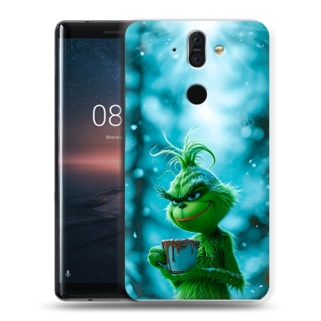 Силиконовый чехол на Nokia 8 Sirocco с принтом Новый год гринч Силиконовый чехол на Nokia 8 Sirocco с принтом Новый год гринч
