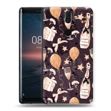 Силиконовый чехол на Nokia 8 Sirocco с принтом Новый год Силиконовый чехол на Nokia 8 Sirocco с принтом Новый год