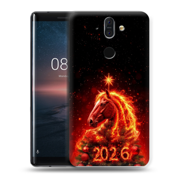 Силиконовый чехол на Nokia 8 Sirocco с принтом Новый год Силиконовый чехол на Nokia 8 Sirocco с принтом Новый год