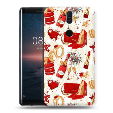 Силиконовый чехол на Nokia 8 Sirocco с принтом Новый год Силиконовый чехол на Nokia 8 Sirocco с принтом Новый год