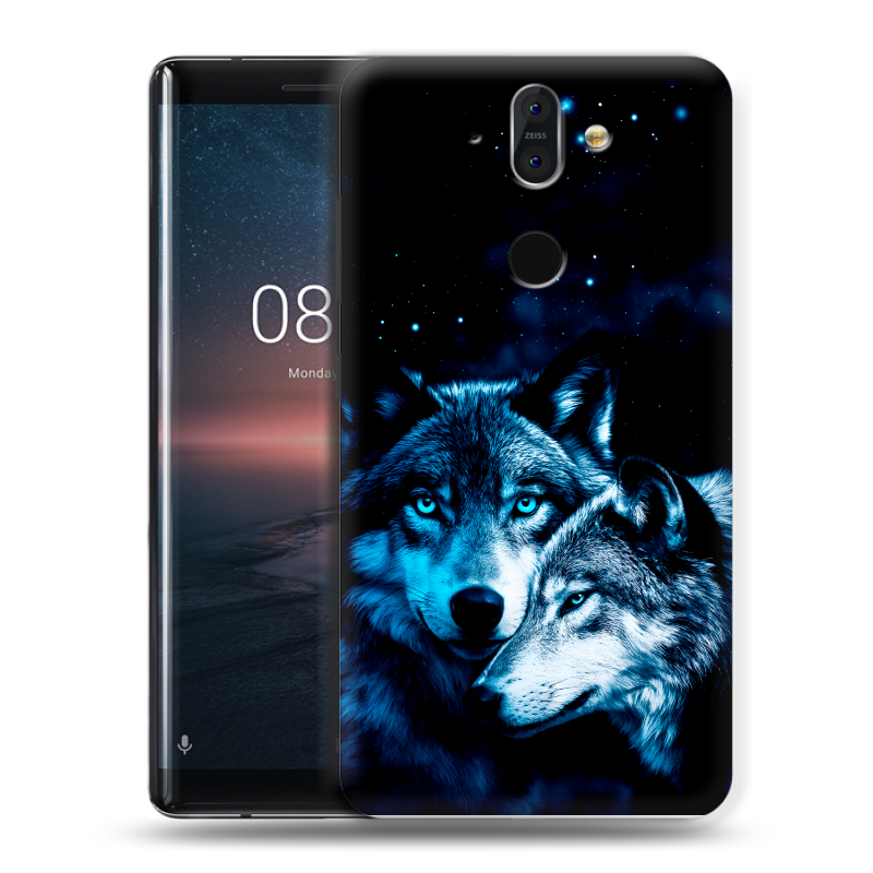 Силиконовый чехол на Nokia 8 Sirocco с принтом Волки Силиконовый чехол на Nokia 8 Sirocco с принтом Волки