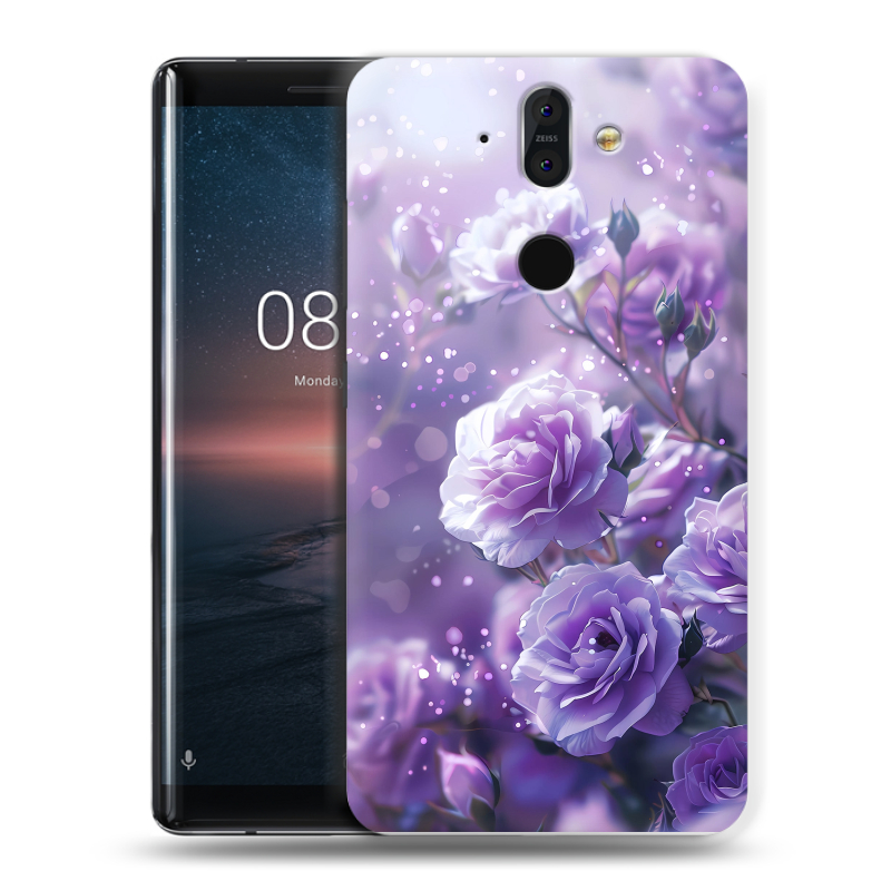 Силиконовый чехол на Nokia 8 Sirocco с принтом Розы цветы Силиконовый чехол на Nokia 8 Sirocco с принтом Розы цветы
