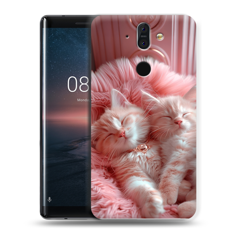 Силиконовый чехол на Nokia 8 Sirocco с принтом котята котики Силиконовый чехол на Nokia 8 Sirocco с принтом котята котики
