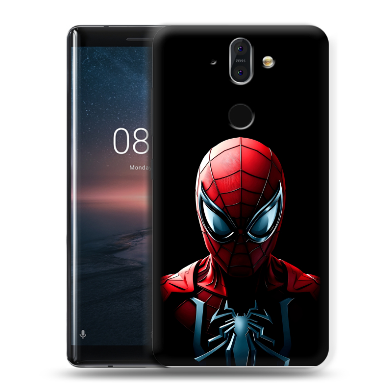 Силиконовый чехол на Nokia 8 Sirocco с принтом Spiderman Человек паук Силиконовый чехол на Nokia 8 Sirocco с принтом Spiderman Человек паук