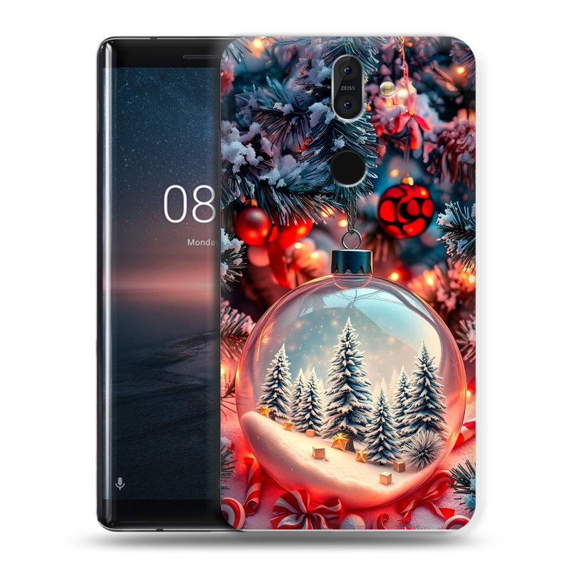 Силиконовый чехол на Nokia 8 Sirocco с принтом Новый год Силиконовый чехол на Nokia 8 Sirocco с принтом Новый год