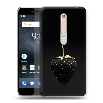 Пластиковый чехол на Nokia 6 (2018) с принтом Черная клубника Пластиковый чехол на Nokia 6 (2018) с принтом Черная клубника