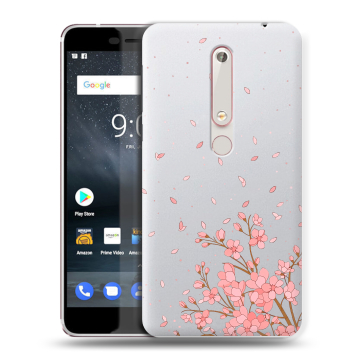 Пластиковый чехол на Nokia 6 (2018) с принтом Ветка сакуры