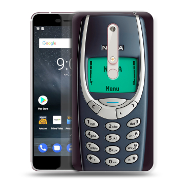 Пластиковый чехол на Nokia 6 (2018) с принтом Старый телефон Пластиковый чехол на Nokia 6 (2018) с принтом Старый телефон