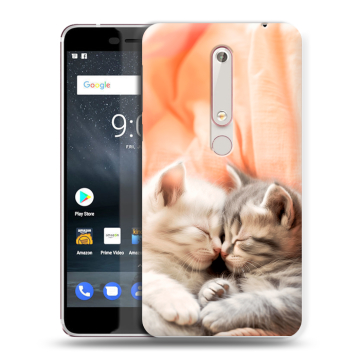 Пластиковый чехол на Nokia 6 (2018) с принтом Котята